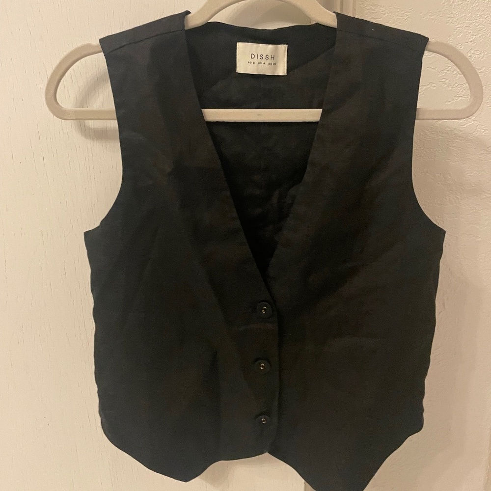 DISSH linen vest size US4, black